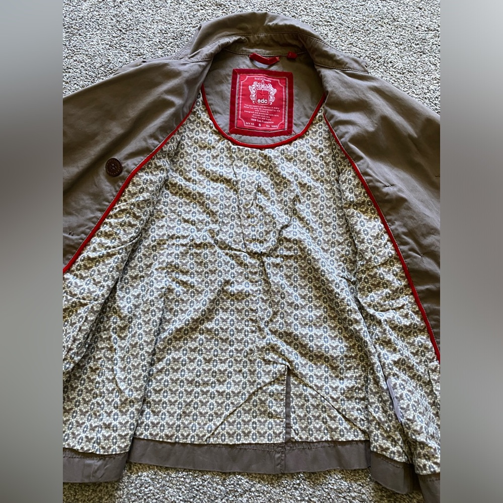 Esprit EDC Double-Breasted Taupe Jacket 100% Cotton Gilmore Girls Style (S) - Picture 12 of 12